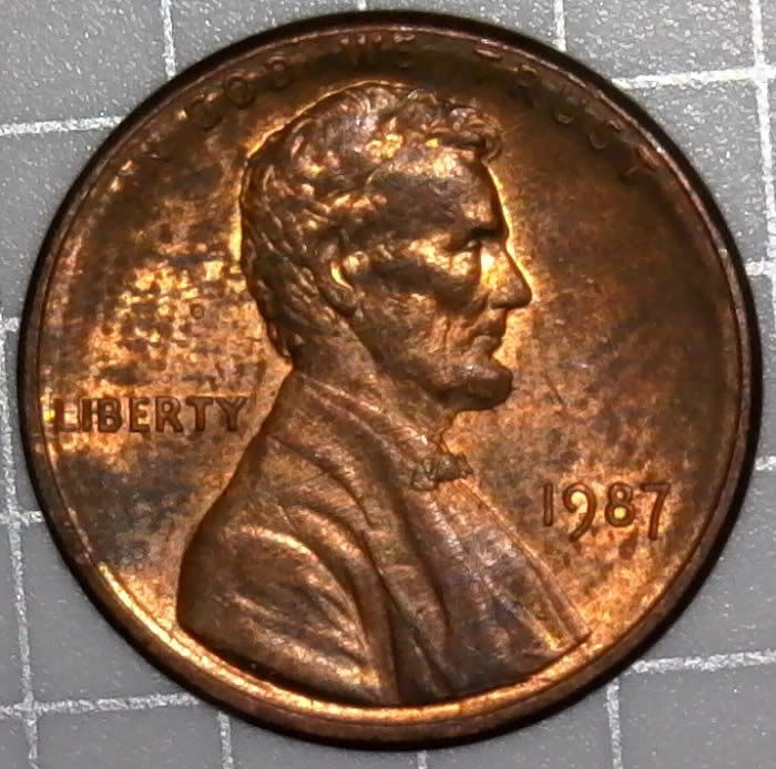 1987-P-Lincoln-Cent-With-Rim-To-Rim-Die-Crack